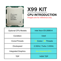 NOUVEAU Kit combiné PC de bureau X99 avec SSD M.2, WiFi, SATA 3.0, 4x RAM DDR3 ECC, processeur Intel Xeon E5 2686 V4, carte mère X99