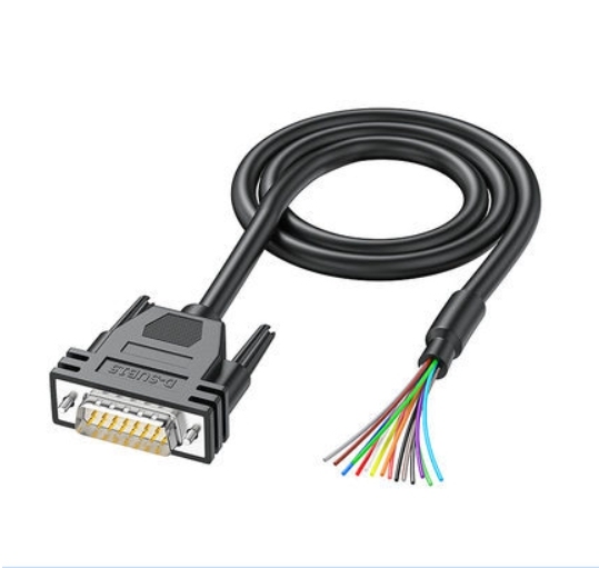 DB9/15/25 24AWG Male and Female RS232 Serial Extension Cable, Gold Plated Connector with Bare Wire End Wire Harness