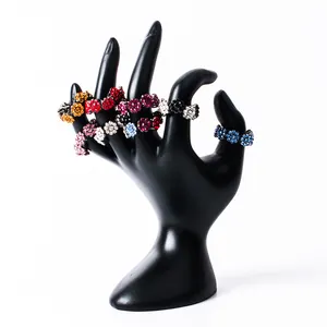 67701 Hand OK Shape Black Jewelry Display Holder Chain Ring Necklace Bracelet ring stands display