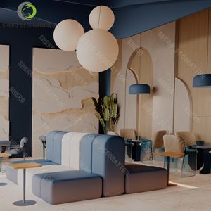 Design d'intérieur de café tendance, comptoir de présentation alimentaire sur mesure, comptoir de bar à café en marbre pour idées de décoration de café - Product Image 3