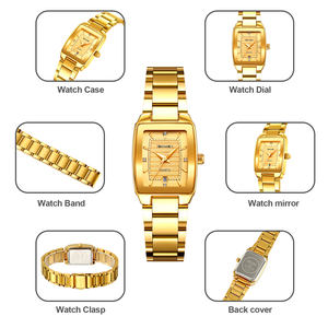 Montre pour femme élégante et simple avec cadran carré rétro, étanche, en acier inoxydable, luxueuse, tendance, à quartz - Product Image 4