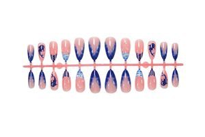 Mode Style français mignon dauphin presse sur les ongles 24 pièces ABS haute qualité océan série amande forme faux ongles - Product Image 4