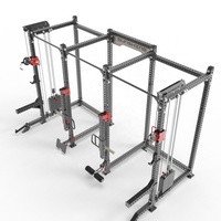 Équipement de fitness commercial : Station multifonctionnelle d'entraînement avec système de poulies, croisement de câbles et rack de musculation en tube d'acier