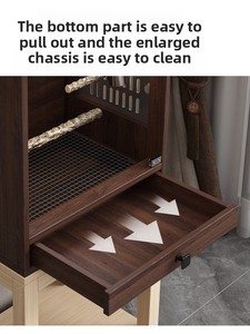 Slimme Vogelkooi Papegaai Panoramisch Luxe Villa Massief Houten Ventilerende Duurzame Constante Temperatuur Geluidsdichte RVS - Product Image 5