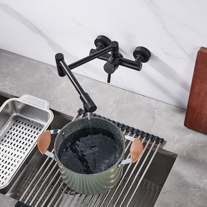 <span class=keywords><strong>Robinet</strong></span> de <span class=keywords><strong>cuisine</strong></span> flexible et durable de style pliable en acier inoxydable 304 de couleur noire contemporain - Product Image 6