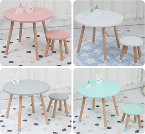 Ensemble de <span class=keywords><strong>table</strong></span> et chaises en bois pour enfants <span class=keywords><strong>Table</strong></span> de jeu avec 1 tabouret <span class=keywords><strong>Table</strong></span> à manger <span class=keywords><strong>ronde</strong></span> pour enfants adaptée aux tout-petits filles ou garçons - Product Image 5