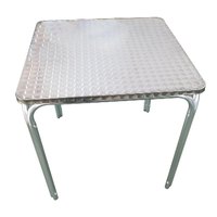 Table basse carrée en aluminium en acier inoxydable à huit pattes de couleur unie à la mode et à la mode