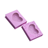 Nouvelle boîte de rangement de cils en forme de cœur personnalisée pour la saint-valentin avec LOGO imprimé