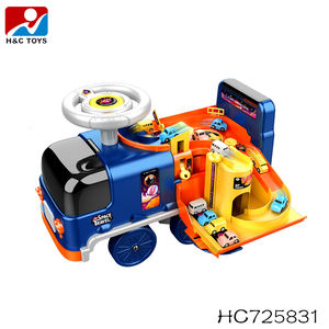 Voiture à quatre roues de stockage coulissant en forme de police avec jeu de piste d'aventure coulissant pour les enfants - Product Image 6