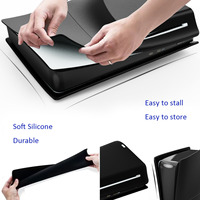 Coque en silicone pour PS5 Slim anti-rayures, coque de protection pour PS5, coque de protection pour console PS5 édition disque