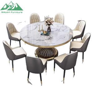 Table à manger en marbre de luxe Wayon avec plateau tournant, ensemble de table ronde moderne pour la maison, l'hôtel et les projets de restaurant - Product Image 5