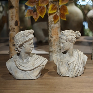 Meilleures ventes : Sculpture en ciment artisanale de luxe rétro et écologique, statue artistique de portrait pour la décoration intérieure, design vintage - Product Image 2