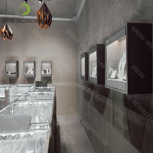 Agencement global de bijouterie de luxe, conception de kiosque à bijoux sur mesure, vitrine de magasin de détail, design de boutique de bijoux - Product Image 1