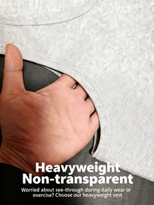 Canotta da <span class=keywords><strong>Uomo</strong></span> in Cotone Senza Maniche per Palestra, Bodybuilding, Traspirante, Personalizzabile, per Allenamento Sportivo - Product Image 4