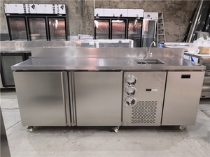 Mostrador de Trabajo Económico para Refrigerador, Barra de Té de Burbujas <span class=keywords><strong>con</strong></span> Mesa de Trabajo de Acero Inoxidable, Mesa de Café para Hotel - Product Image 3