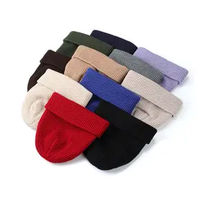 Winter Products 2023 Fashion New Style Winter Soft Wholesale Custom Pure Color Acrylic Fibers Beanie Knit Hats For Child