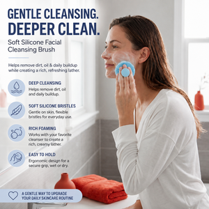 Factory Direct Silicone Bath Loofah Scrubber Facial Cleansing Brush <b>Scalp</b> Massage Deep Pore <b>Exfoliating</b> Blackhead Custom Logo - Product Image 4