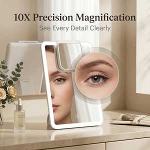 Miroir de Maquillage LED Portable Rétractable avec Logo Personnalisé, Fournisseur d'Usine, Vente en Gros, Type C, 3 Couleurs - Product Image 5