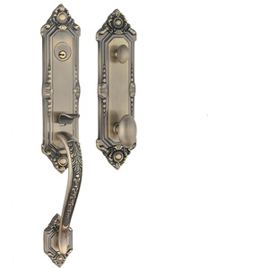 Serrure de porte intérieure en cuivre massif pour villa de luxe européenne, finition or 24 carats, motif floral sculpté, pour chambre à coucher, directement de l'usine - Product Image 2