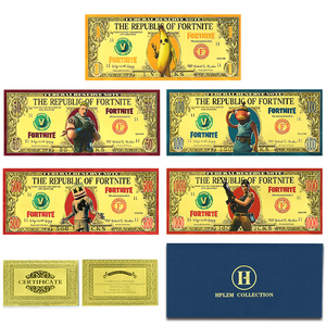 Lot de 5 billets de banque en feuille d'or style anime de jeu de combat avec certificat, billets de collection de dessins animés pour cadeaux - Product Image 1