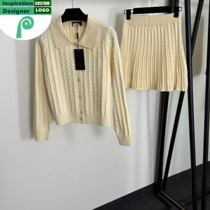 Ensemble 2 pièces tricoté pour femme : pull jacquard à manches longues et pantalon – Tenue décontractée automne-hiver pour la maison - Product Image 3