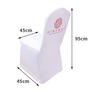 Housse de chaise en spandex blanche personnalisée avec logo imprimé pour publicité - Product Image 3