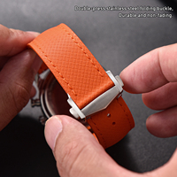 MZDTIMK 20mm 22mm Boucle de dégagement rapide moins Bracelet de montre en caoutchouc FKM avec boucle déployante