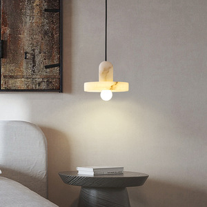 Luxury Natural Marble Pendant <b>Light</b> Creative Hanging Wire Design for Dining Rooms <b>Bar</b> Counters Zhongshan Lighting Fixtures - Product Image 3