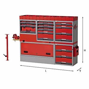 Armoire à outils 5006 E5 rouge avec plusieurs tiroirs et portes pour le rangement en atelier - Product Image 1