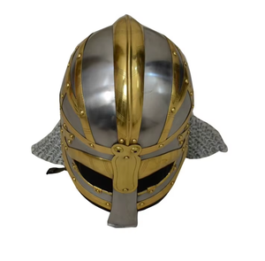 Casque de Chevalier Médiéval Européen Décoratif avec Finition Plaqué Or et Argent, Conception Faite Main Style Armure pour Événements Cinématographiques - Product Image 6
