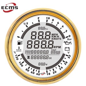 مقياس ضغط GPS متعدد الوظائف 6 في 1 مقاوم للماء، يقيس السرعة والساعات ودرجة حرارة الماء ومستوى الوقود وضغط الزيت والفولتية، 24 فولت - Product Image 2