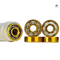 Roues de patins à roulettes en ligne 608 627 avec revêtement en titane doré, roulements à billes en acier à gorge profonde, acier chromé GCR15