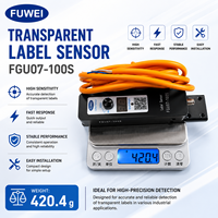 FUWEI FGU07-100S Layar Digital Kapasitif Dua Digit Output NPN+PNP Mesin Pelabelan Otomatis Sensor Transparan Kecepatan Tinggi