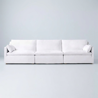 Canapé sectionnel moderne, simple, assemblé à la main, modulaire, avec accoudoirs inclinés, canapé de luxe pour salon, appartement, hôtel