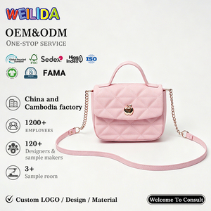 Borsa a Tracolla Trapuntata Carina per Bambine, Mini Borsetta con Catena, Piccola Borsa a Spalla da Principessa - Product Image 1