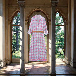 Abito estivo Vintage con stampa floreale da donna con <span class=keywords><strong>colletto</strong></span> a girocollo a maniche lunghe con cintura naturale di <span class=keywords><strong>Maxi</strong></span> lunghezza alla moda <span class=keywords><strong>camicia</strong></span> Casual - Product Image 3