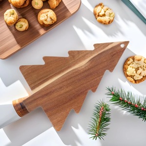 Christmas Tree Wooden <b>Cutting</b> Board Irregular Shape Serving Tray For Food Presentation Decorative Kitchen Use - Product Image 1