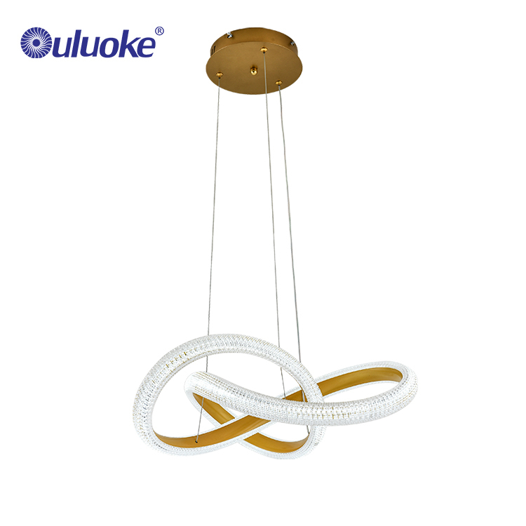 Modern Golden Aluminum LED Chandelier 65W Eye Care Pendant Light for Bedroom · image 4