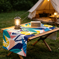 Tropische fruit-palmbladprint microvezel snel drogende zandvrije oversized strand- en badhanddoek voor zomer, zwembad, reizen en buitenactiviteiten