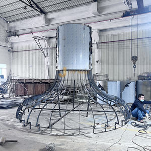 Sculpture d'art de jardin moderne polie V01 en acier inoxydable, grande sculpture d'extérieur - Product Image 3