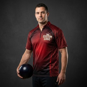 Customizable Sports 1/4 Zip T <b>shirts</b> <b>Bowling</b> <b>Shirts</b> Quick Dry Sublimation <b>Bowling</b> Jersey <b>For</b> <b>Men</b> New Quality Sale - Product Image 1