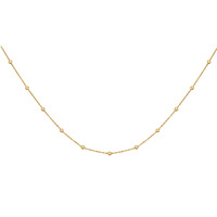 Collar de Cadena Geométrica en Forma de O de Acero Inoxidable con Cuentas de Bola, 37+5CM, Color Dorado, Uso Diario para Mujer, Origen Zhejiang