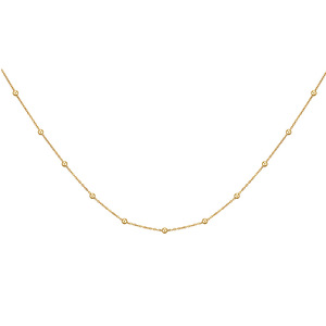 Stainless Steel O-Chain <b>Necklace</b> With Round <b>Beads</b> 37+5CM Gold Color Daily Wear For Women - Product Image 5