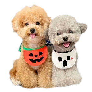 Dog Bibs Halloween Pumpkin Ghost Cartoon Festival Pet <b>Clothes</b> Fall Seasonal Accessories <b>for</b> Dogs and <b>Cats</b> - Product Image 1