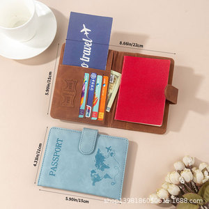 Porta Pasaportes Antimagnético RFID de Cuero PU, Funda de Viaje para Pasaporte con Cierre Magnético - Product Image 3
