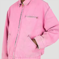 Vestes en toile denim sur mesure pour hommes, finition délavée à l'acide, poches à glissière pratiques en spandex de haute qualité pour l'hiver