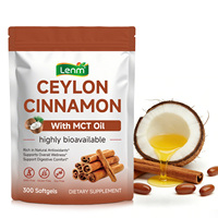 Fabricant de compléments alimentaires Lenm, extrait de cannelle de Ceylan en gélules molles avec huile MCT et antioxydants