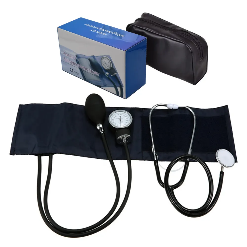 Medical Equipment Blood Pressure Monitor Meter Tensiometer Aneroid Stethoscope Kit Sphygmomanometer