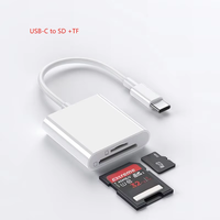 Adaptateur Lecteur de Carte Mémoire SD PD TF OTG 2/3 en 1, Double Connecteur Plug and Play pour iPhone, iPad, Caméra de Chasse et Téléphone Mobile Android