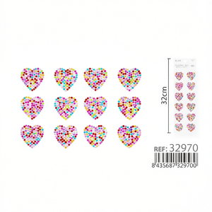 Ilan Adesivo Brillante a Forma di Cuore 32cm Multicolore - Product Image 1